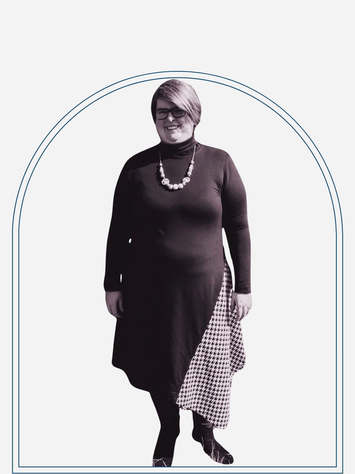 Asymmetric Turtleneck Dress