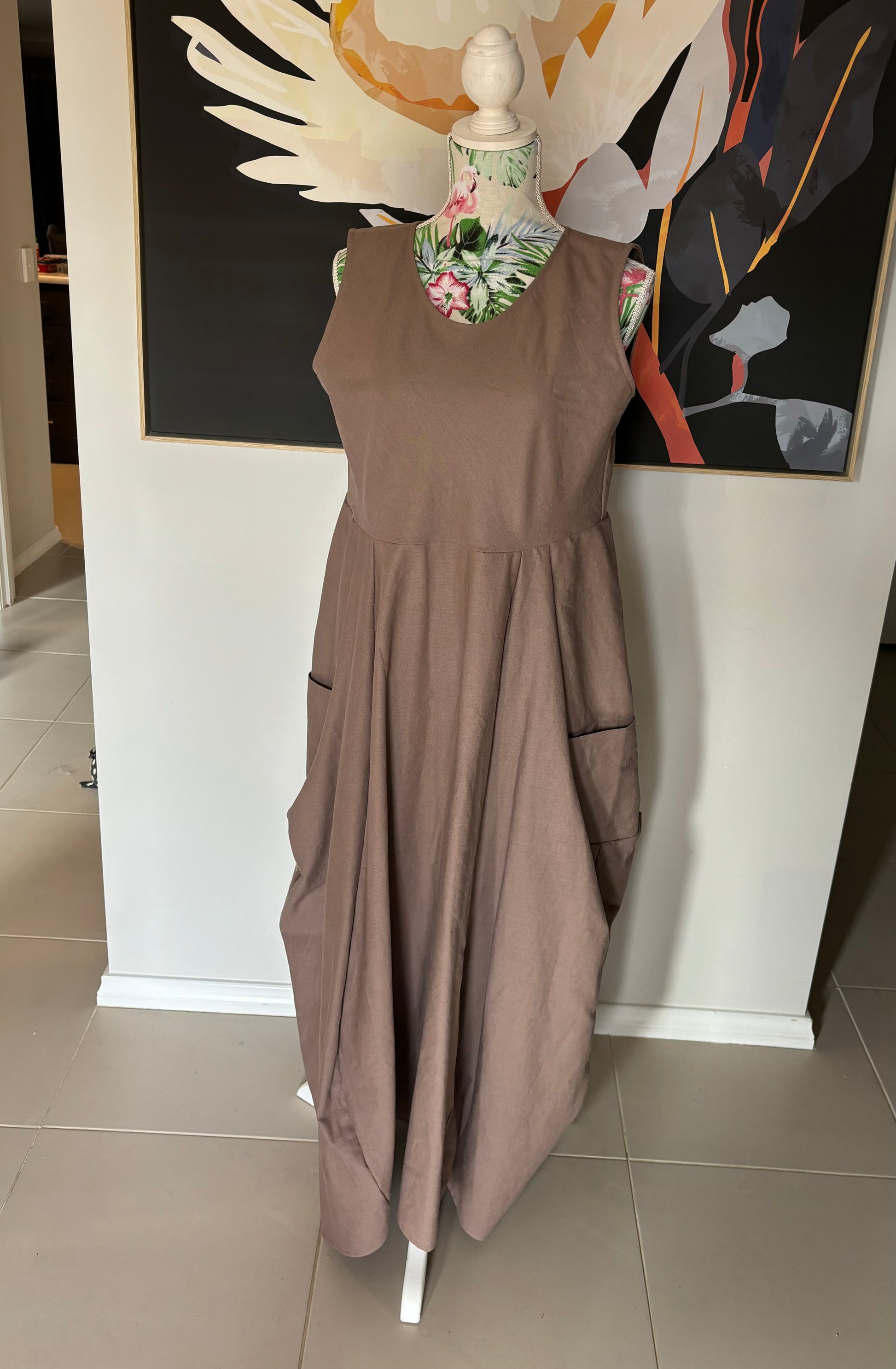 Tulip Dress, Size medium - Linen Cotton